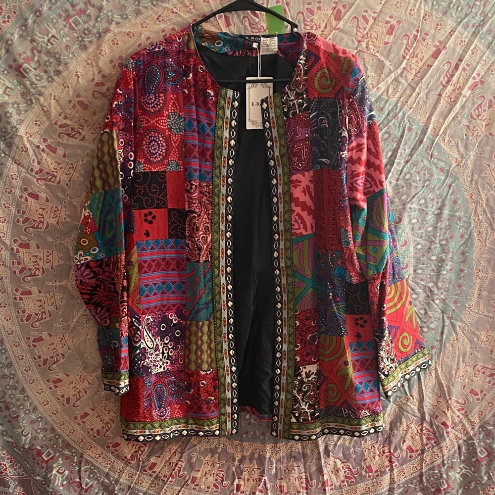 Vibrant Patchwork Women's Blazer